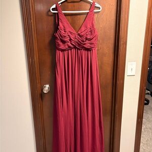Birdy Grey Sleeveless Maxi Dress in Cabernet with Ruched Bodice